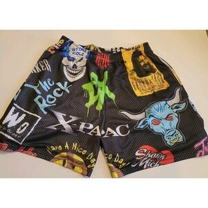 WWE Attitude Era Chalk Line Entrance Shorts Size L